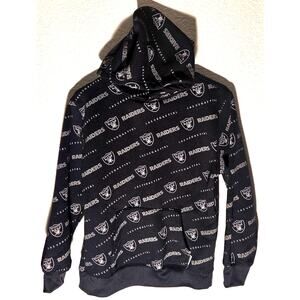 Black Raiders Graphic Pullover Hoodie Boy Size Large